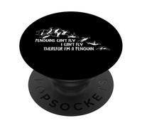 Funny Penguins Can't Fly Pingüino Waddle Jump Off PopSockets PopGrip Adhesivo