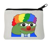 Funny Pepe The Frog Clown World Meme - Monedero de neopreno (10 x 11 cm), color blanco, White, Talla única