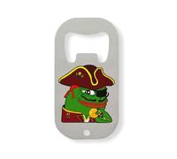 Funny Pepe The Frog Pirate Captain Gold Coin - Abridor de botellas de acero inoxidable, color plateado