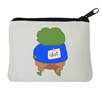 Funny Pepe The Idiot Frog Meme - Monedero de neopreno (10 x 11 cm), color blanco, White, Talla única