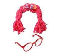 Funny Pet Cat Wig and Glasses Costume Set for Small Dogs | 3 Color Hat with Ear Holes | Novelty Animal Dress Up Accessories | Cute Photo Prop for Kitties Puppies