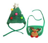 Funny Pet Christmas Costume - Cute Hat and Bandana Outfit for Puppies, Small Dogs with Adorable Festive Look, Perfect for Holiday Parties, Family Photos, Gatherings, Comfortable Soft Fabric