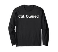Funny Pet Humor Design Cat Owned Everyday Tees Manga Larga