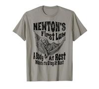 Funny Physics El primer cuerpo de la ley de Newton en reposo Ciencia Camiseta