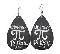 Funny Pi Day Spiral Pi Math 3.14 Pendientes de piel sintética con forma de lágrima, ligeros, colgantes para mujeres y niñas