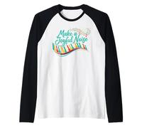 Funny Pianist Make a Joyful Noise Piano Camiseta Manga Raglan