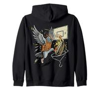 Funny Pigeon Dunking Baloncesto Gráfico Deportes Arte Urbano Sudadera con Capucha