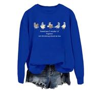 Funny Pigeons Sudadera Sometimes I Wonder If Pigeons Are Thinking About Me Too, azul celeste, XXL
