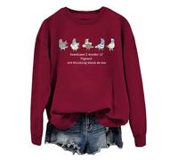 Funny Pigeons Sudadera Sometimes I Wonder If Pigeons Are Thinking About Me Too, Burdeos, XXL