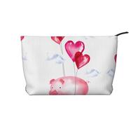 Funny Piggy - Bolsa de maquillaje de pana versátil con cremallera para uso diario y organizador de capacidad de viaje, Black, Talla única