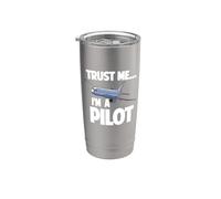 Funny Pilot Capitán Piloto Avión Amantes Escuela de Vuelo Vaso térmico de acero inoxidable de doble pared