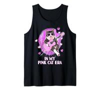 Funny Pink Cat Era Cantante Amantes Jóvenes Adolescentes Niñas Mujeres Camiseta sin Mangas