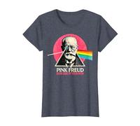 Funny Pink Freud Dark Side of Your Mom Psicología Camiseta, Mujer, Azul Jaspeado, XS