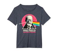 Funny Pink Freud Dark Side of Your Mom Psicología Camiseta, Mujer Tallas Grandes, Azul Jaspeado, 6XL Grande