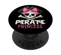 Funny Pirate Princess Coquette Bow Halloween Costume Girls PopSockets PopGrip Adhesivo