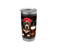 Funny Pit Bull Drinking Beer Meme Vaso térmico de acero inoxidable de doble pared