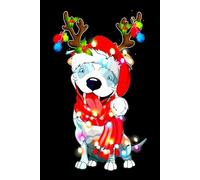 Funny Pitbull Christmas Notebook: Journal for School, College, Office, Work