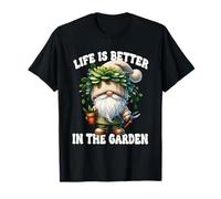 Funny Plant Lover Gnome Grandpa Life Is Better In The Garden Camiseta