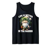 Funny Plant Lover Gnome Grandpa Life Is Better In The Garden Camiseta sin Mangas