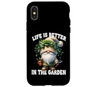 Funny Plant Lover Gnome Grandpa Life Is Better In The Garden Carcasa para iPhone X/XS