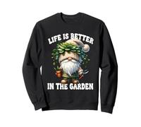 Funny Plant Lover Gnome Grandpa Life Is Better In The Garden Sudadera