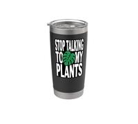 Funny Plant Lover Stop Talking To My Plants Monstera Design Vaso térmico de acero inoxidable de doble pared