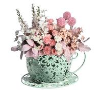 Funny Planter | Iron Aesthetic Teacup Hollow Weatherproof | Teacup Shaped Flower Pot - Cute Openwork Wrought Iron Garden Planter | Vintage Metal Plant Stand | Rustic Home Decor Indoor Outdo