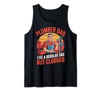 Funny Plumber Dad Like a Regular Dad but Clogged Camiseta sin Mangas