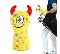 Funny Plush Golf Head Cover - Soft Animal Character Wood Protector, Extra-Long Elastic Neck For Shaft Protection, Universal Fit For 460cc Drivers & Fairway Woods, Unique Golf Gift | For Men & Women