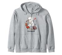 Funny Polar Bear Im Busy Boba Tea Snacks Zoo Niños Niñas Niños Sudadera con Capucha