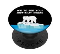 Funny Polar Bears Cita Nieve y Hielo Juego de Palabras Amante del Invierno PopSockets PopGrip Adhesivo