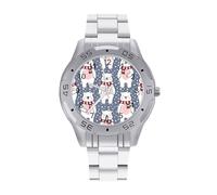 Funny Polar Bears - Reloj analógico de cuarzo para hombre, correa de acero inoxidable, reloj de pulsera de negocios