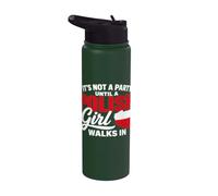 Funny Polish It's Not a Party Until A Polish Girl Walks in Stainless Steel Insulated Water Bottle
