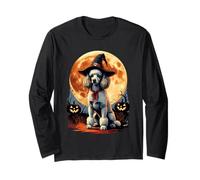 Funny Poodle Witch Spooky Ghost Halloween Costume Manga Larga