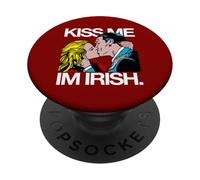 Funny Pop Art Kiss Me I'm Irish San Patricio PAPL2129 PopSockets PopGrip Adhesivo