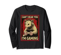 Funny Possum Gamer Can't Hear You I'm Gaming Hombres Mujeres Niños Manga Larga