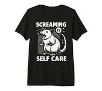 Funny Possum Scream Mental Health Screaming is Self Care Camiseta Premium