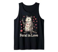Funny Possum Valentine Outfit Feral in Love Animal Design Camiseta sin Mangas