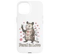 Funny Possum Valentine Outfit Feral in Love Animal Design Carcasa para iPhone 15