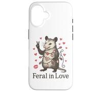 Funny Possum Valentine Outfit Feral in Love Animal Design Carcasa para iPhone 16