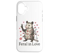 Funny Possum Valentine Outfit Feral in Love Animal Design Carcasa para iPhone 16 Plus