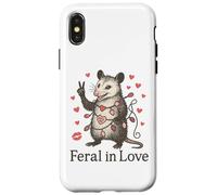 Funny Possum Valentine Outfit Feral in Love Animal Design Carcasa para iPhone X/XS