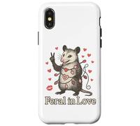 Funny Possum Valentine Outfit Feral in Love Animal Design Carcasa para iPhone X/XS