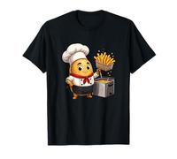 Funny Potato Chef Cocinando Papas Fritas Crujientes Camiseta