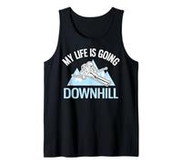 Funny Powder Skiing Mi Vida va Cuesta Abajo Camiseta sin Mangas