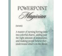 Funny PowerPoint Magician Notebook for Women Cute pastel turquoise watercolor Journal for Her, Mom, Daughter, Friend 7.5x9.25 College Ruled 120 Pages ... Anniversary Mother's Day Sorry Thank You