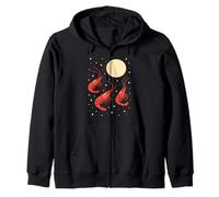 Funny Prawn Howling at The Moon Shrimp Lovers Sudadera con Capucha