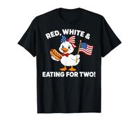 Funny Pregnancy Announcement Red, White Eating for Two Goose Camiseta