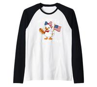 Funny Pregnancy Announcement Red, White Eating for Two Goose Camiseta Manga Raglan