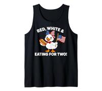 Funny Pregnancy Announcement Red, White Eating for Two Goose Camiseta sin Mangas